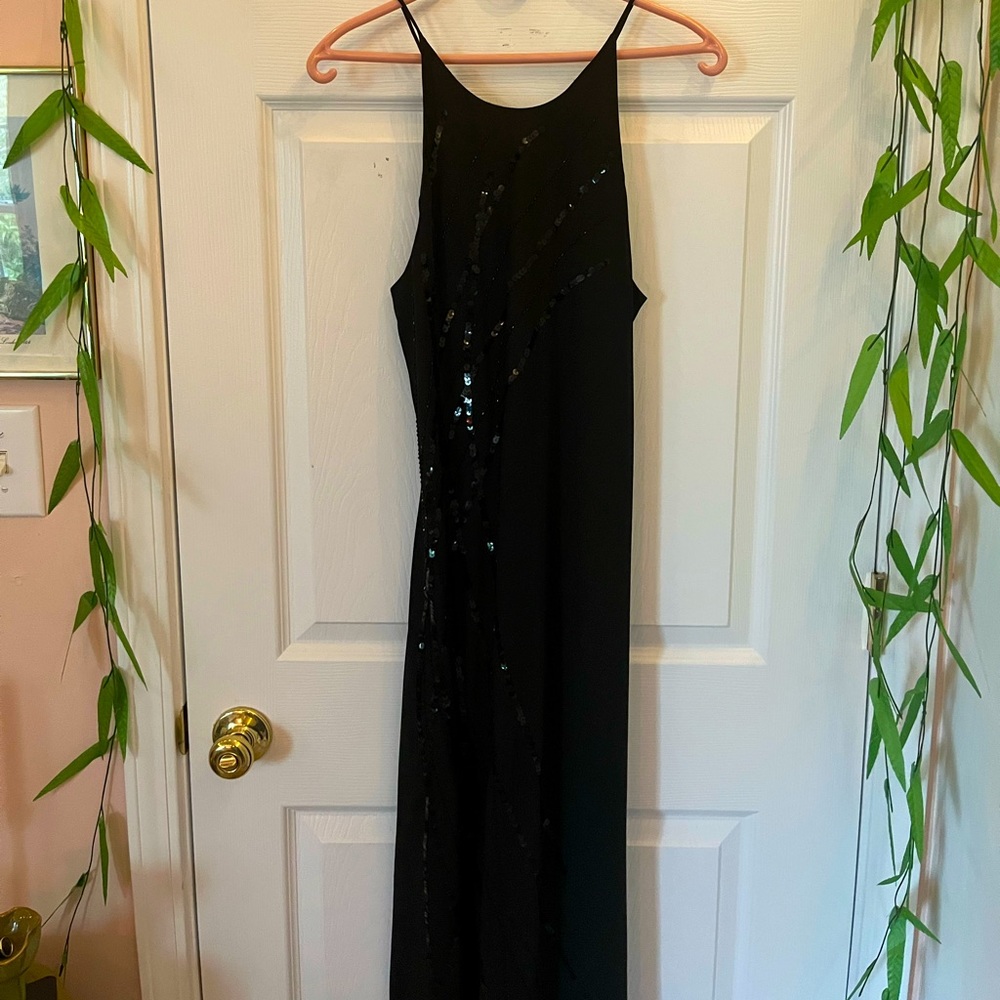 VINTAGE halter black prom dress
